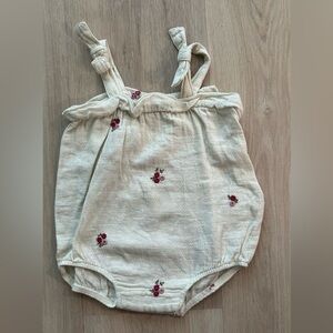 Zara Light Mint Green Baby Romper with Floral Details